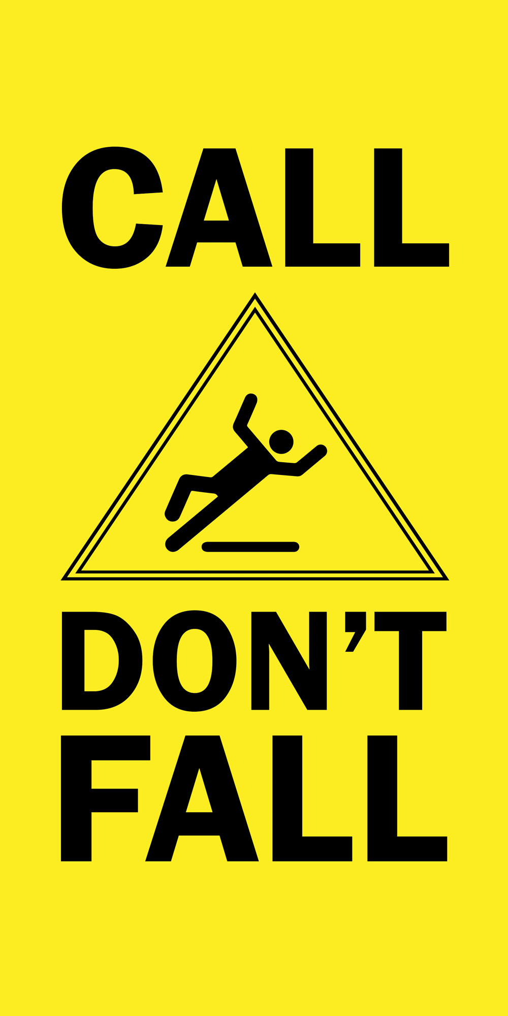 Square 'Call Don't Fall' tile Style 2 for hospitals, retirement homes and life care centers