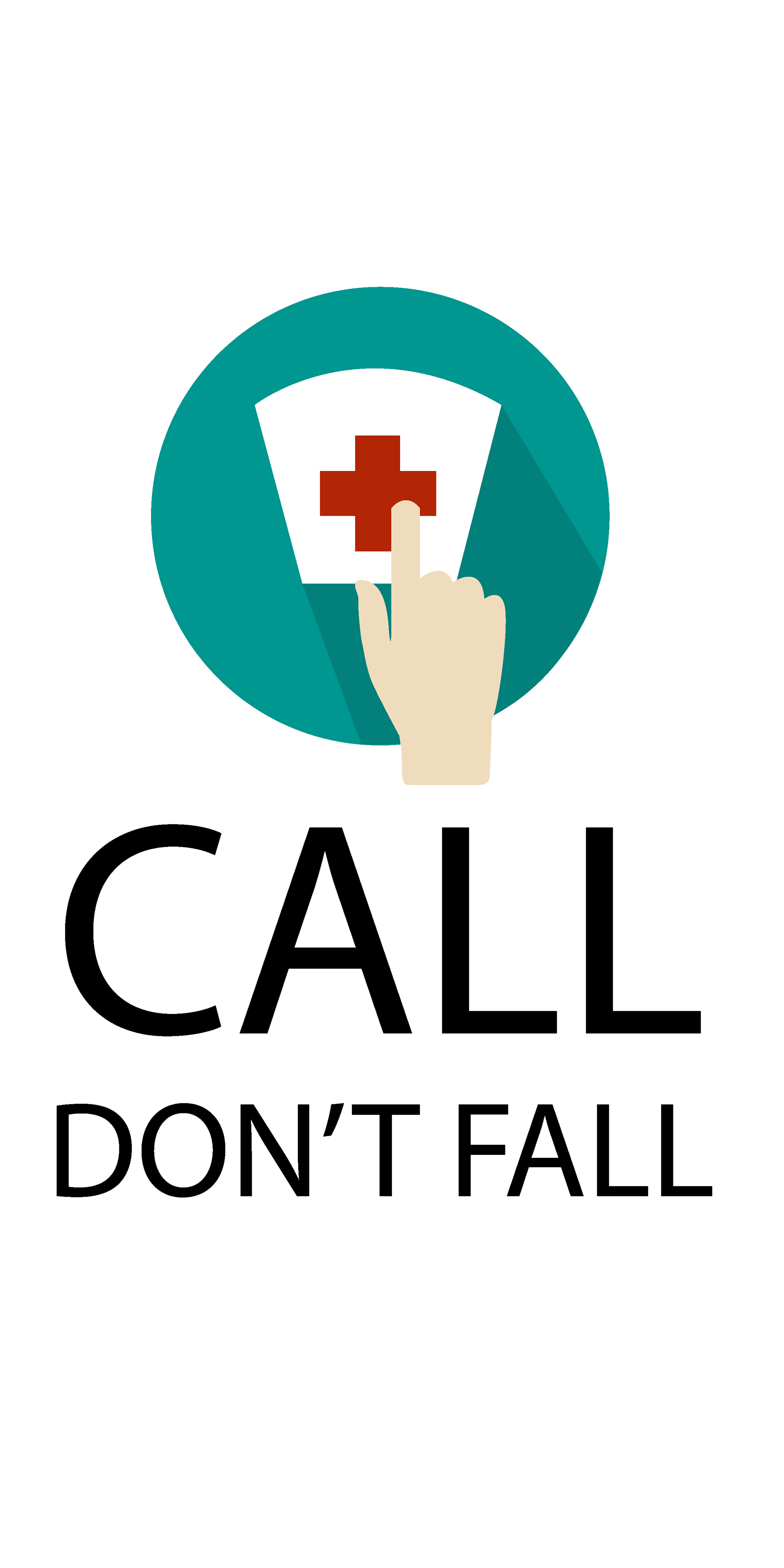 Square 'Call Don't Fall' tile Style 4 for hospitals, retirement homes and life care centers