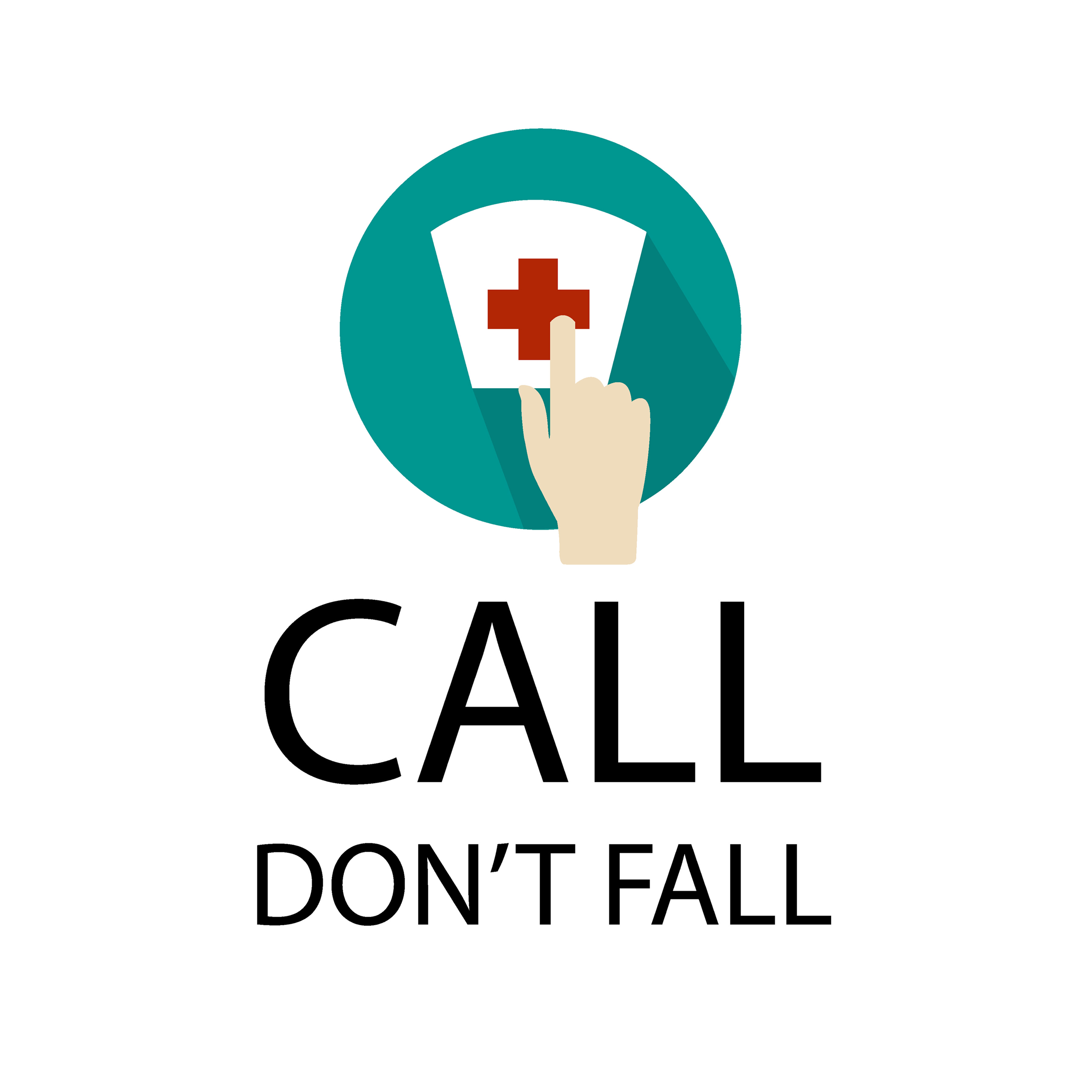 Square 'Call Don't Fall' tile Style 4 for hospitals, retirement homes and life care centers